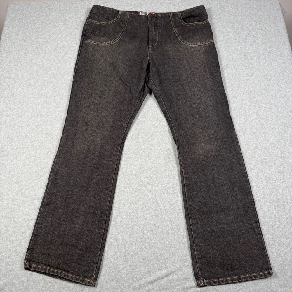 Vintage Old Navy Blue Jeans Womens 18 Faded Black Straight Leg Y2K Denim 2002